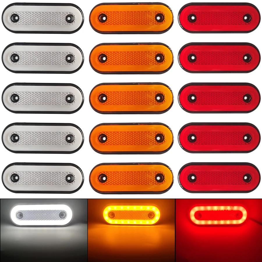 10pcs/5pcs 12V 24V Truck Side Marker Light LED Trailer Lights Reflector Van Clearance Lights For Scania For DAF truck For Isuzu
10pcs/5pcs 12V 24V Truck Side Marker Light LED Trailer Lights Reflector Van Clearance Lights For Scania For DAF truck For Isuzu