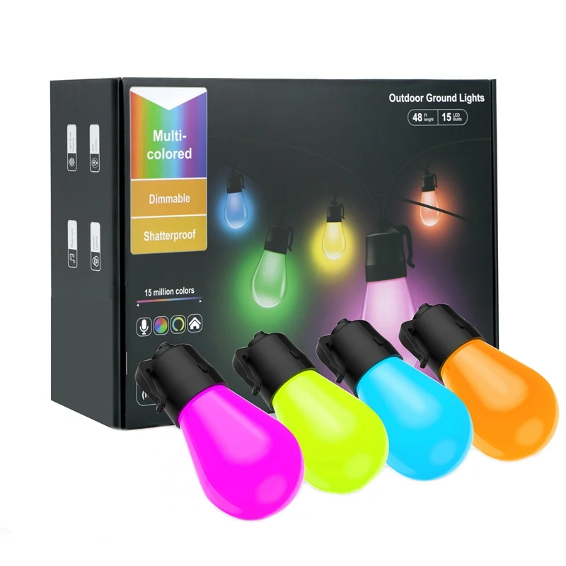 Bluetooth APP Multicolor Ball Bulb Light Garden Decor Ambient Light Waterproof With US Plug
Bluetooth APP Multicolor Ball Bulb Light Garden Decor Ambient Light Waterproof With US Plug