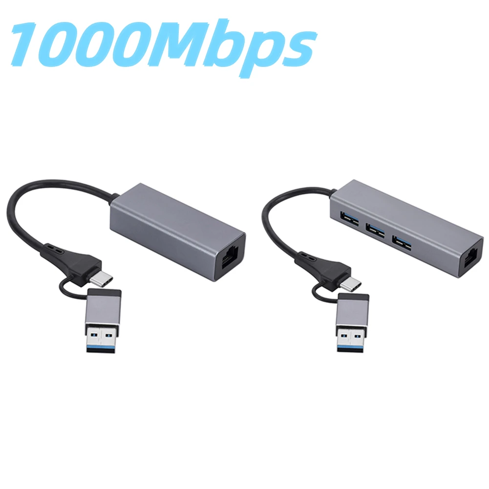 USB 3.0 Type-C To 10/100/1000Mbps Ethernet Adapter Gigabit Network Card RJ45 USB 3.0 Splitter 4in1 Hub for Desktop Laptop PC
USB 3.0 Type-C To 10/100/1000Mbps Ethernet Adapter Gigabit Network Card RJ45 USB 3.0 Splitter 4in1 Hub for Desktop Laptop PC