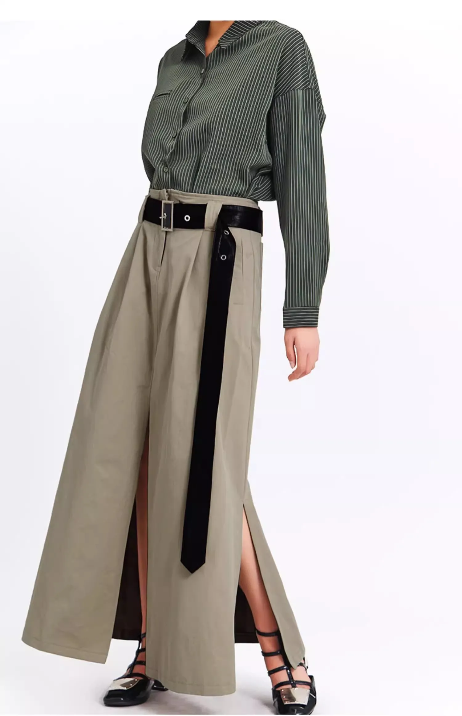 Women's Runway Fashion Autumn Winter Designer High Quality A-line Split Skirt Female High Waist Long Skirt TB886
Women's Runway Fashion Autumn Winter Designer High Quality A-line Split Skirt Female High Waist Long Skirt TB886