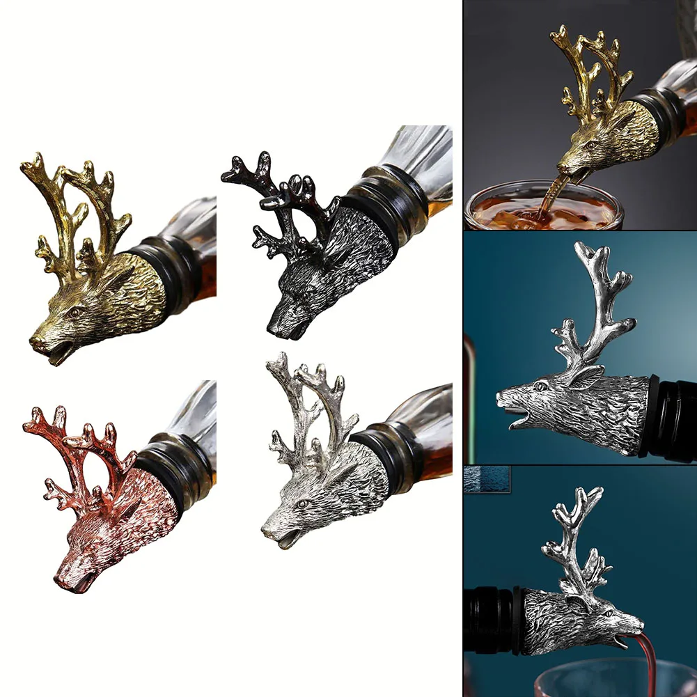 Deer Head Wine Bottle Pourer Stopper Bottle Wine Saver Kitchen Bar Decoration Gift For Holiday Party Desktop Decor 11.5x3cm
Deer Head Wine Bottle Pourer Stopper Bottle Wine Saver Kitchen Bar Decoration Gift For Holiday Party Desktop Decor 11.5x3cm