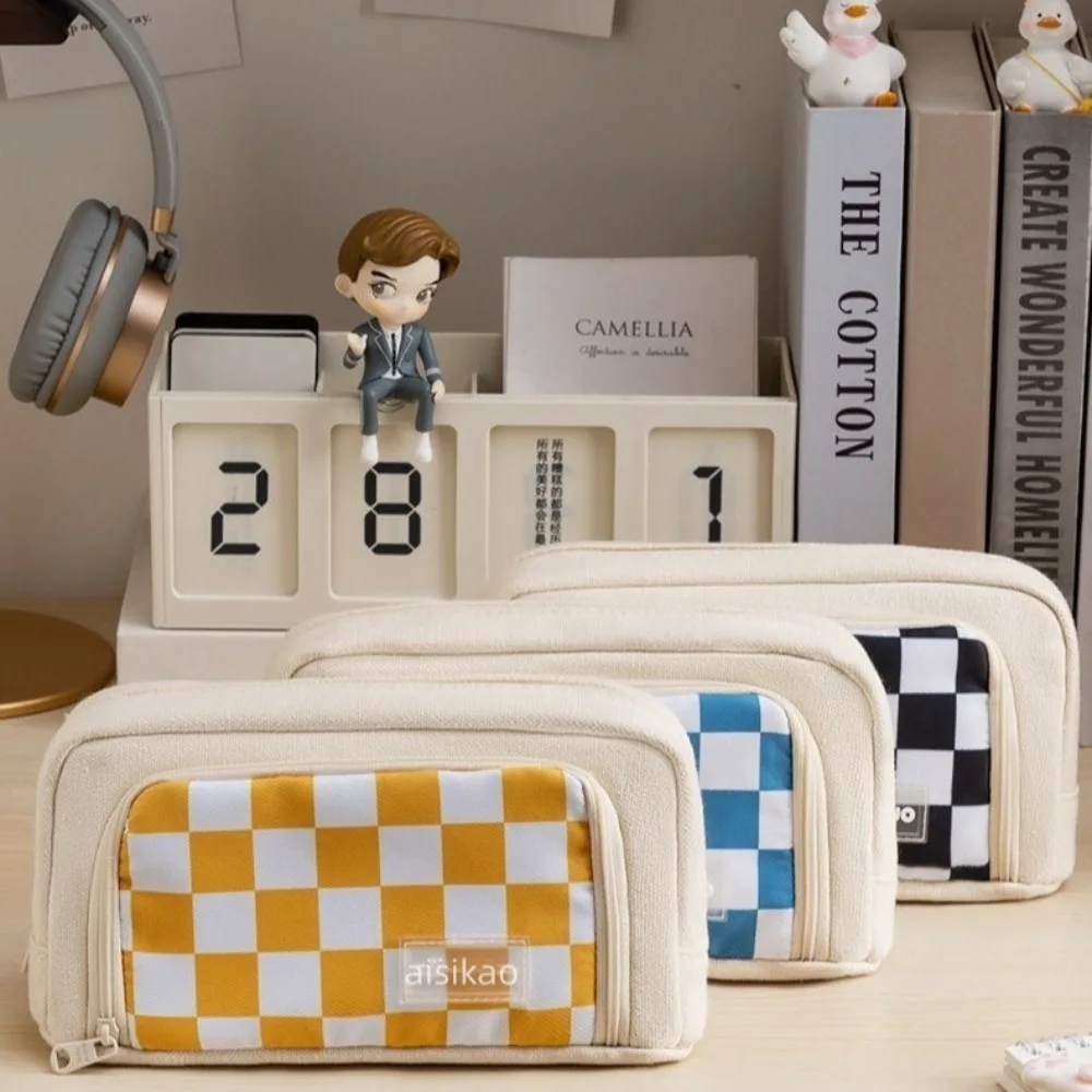 Waterproof Checkerboard Pattern Pen Bag Washable Ins Lattice Pencil Bag Canvas Large Capacity Checkerboard Pencil Cases
Waterproof Checkerboard Pattern Pen Bag Washable Ins Lattice Pencil Bag Canvas Large Capacity Checkerboard Pencil Cases