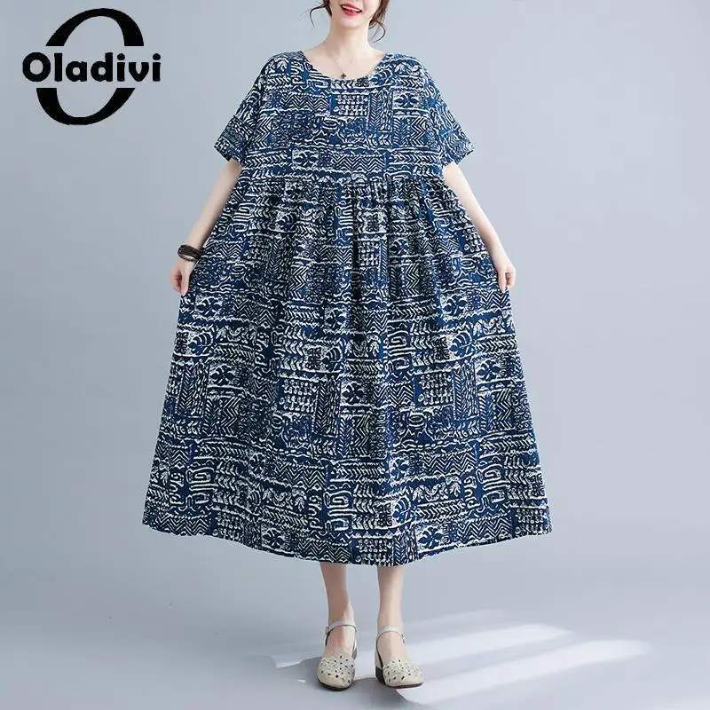 Oladivi Fashion Print Women Bohemian Beach Dress 2023 Summer New Short Sleeve Long Dresses Ladies Oversize Clothing 4XL 5XL 8105
Oladivi Fashion Print Women Bohemian Beach Dress 2023 Summer New Short Sleeve Long Dresses Ladies Oversize Clothing 4XL 5XL 8105