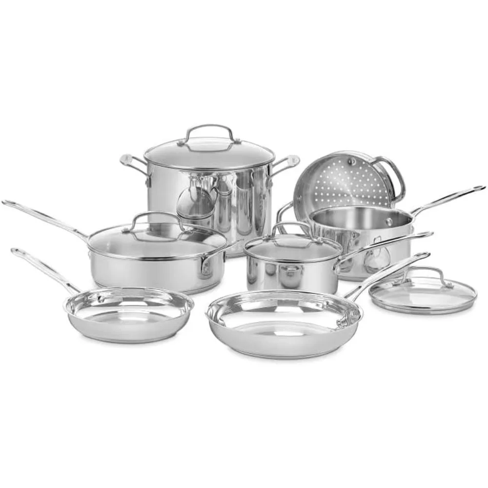 

Cuisinart 11-Piece Cookware Set, Chef's Classic Stainless Steel Collection 77-11G