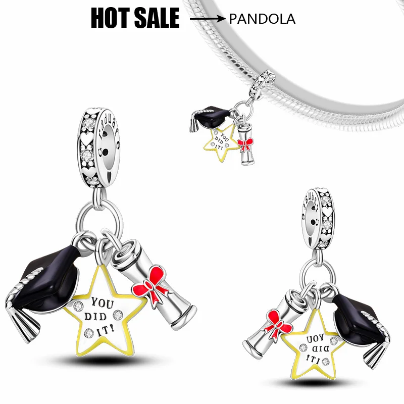 Bachelor's Hat Star Pendant 925 Silver Charm Bead Suitable for Pandora Original Ladies DIY Bracelet Exquisite Jewelry Gift
Bachelor's Hat Star Pendant 925 Silver Charm Bead Suitable for Pandora Original Ladies DIY Bracelet Exquisite Jewelry Gift