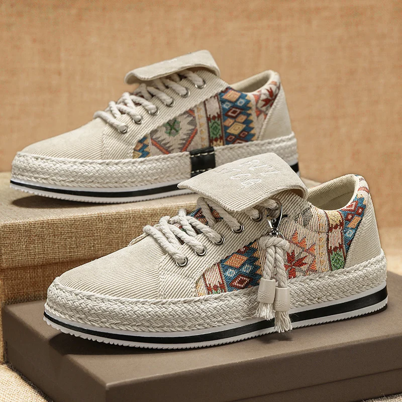Summer Corduroy Sneakers Men Fashion Casual Lace-up Men's Vulcanize Shoes Original Beige Breathable Flat Designer Shoes For Man
Summer Corduroy Sneakers Men Fashion Casual Lace-up Men's Vulcanize Shoes Original Beige Breathable Flat Designer Shoes For Man