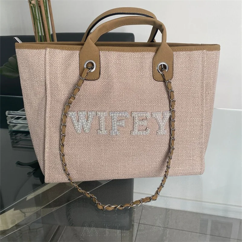 Personalised Shoulder Tote Bag, Women's Handbag, Beach Bag, custom Hand Bag, Canvas Bag,Chain tote bag, honeymoon bag
Personalised Shoulder Tote Bag, Women's Handbag, Beach Bag, custom Hand Bag, Canvas Bag,Chain tote bag, honeymoon bag