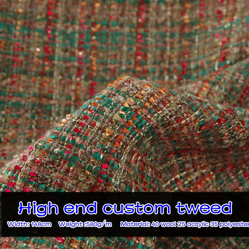 French Autumn Winter Wool Woollen Tweed Tweed Knitted Fabric High-end Customized Clothing Cloth Sewing Material By The Meter DIV
French Autumn Winter Wool Woollen Tweed Tweed Knitted Fabric High-end Customized Clothing Cloth Sewing Material By The Meter DIV