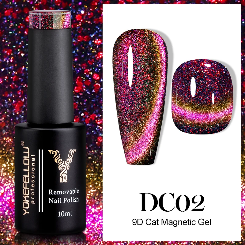 YOKEFELLOW 9D Chameleon Cat Eyes Gel Nail Polish 10ML DC02 Semi permanent Gel Varnish with Ultra-sparkly Reflective Diamond dust
YOKEFELLOW 9D Chameleon Cat Eyes Gel Nail Polish 10ML DC02 Semi permanent Gel Varnish with Ultra-sparkly Reflective Diamond dust