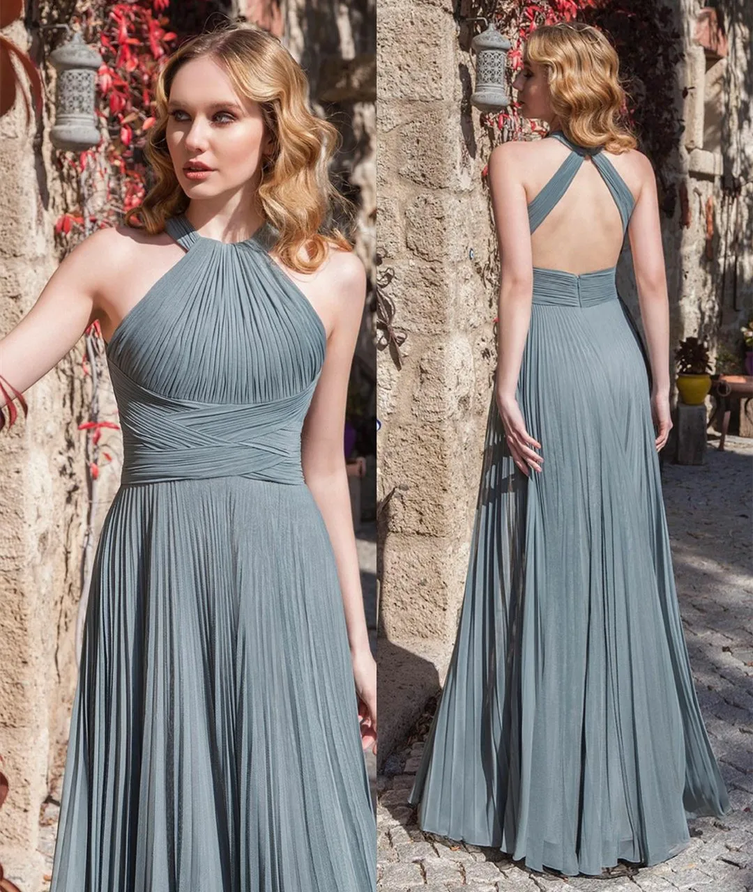 Classy Long Halter Chiffon Evening Dresses A-Line Open Back Pleated فساتين سهرة Zipper Prom Dress Abendkleid for Women
Classy Long Halter Chiffon Evening Dresses A-Line Open Back Pleated فساتين سهرة Zipper Prom Dress Abendkleid for Women
