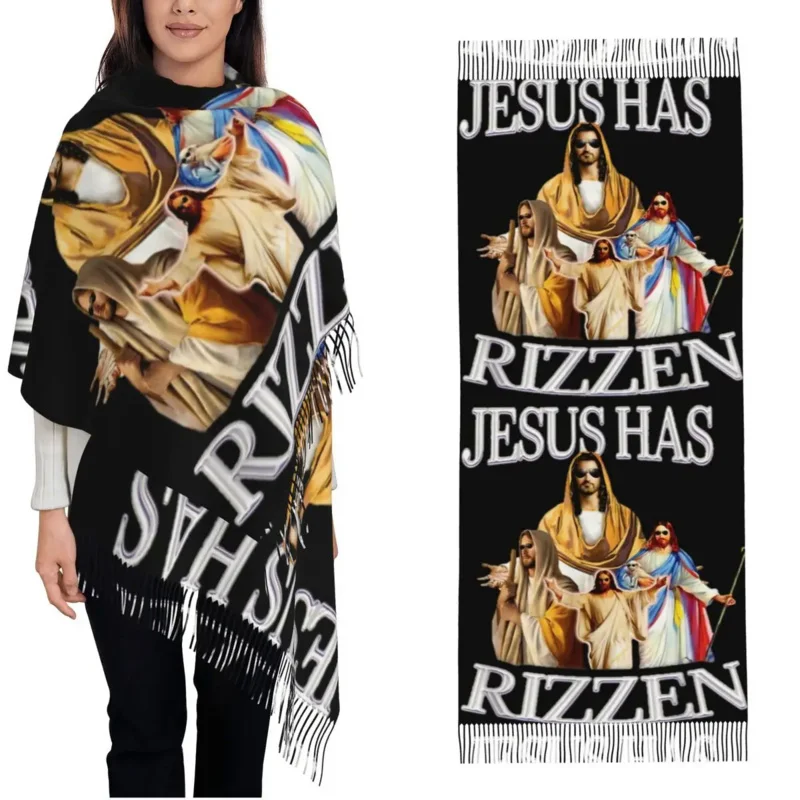 Funny Has Rizzen Wraps For Womens Winter Warm Large Soft Scarf Jesus Christ Pashmina Shawl Scarves
Funny Has Rizzen Wraps For Womens Winter Warm Large Soft Scarf Jesus Christ Pashmina Shawl Scarves