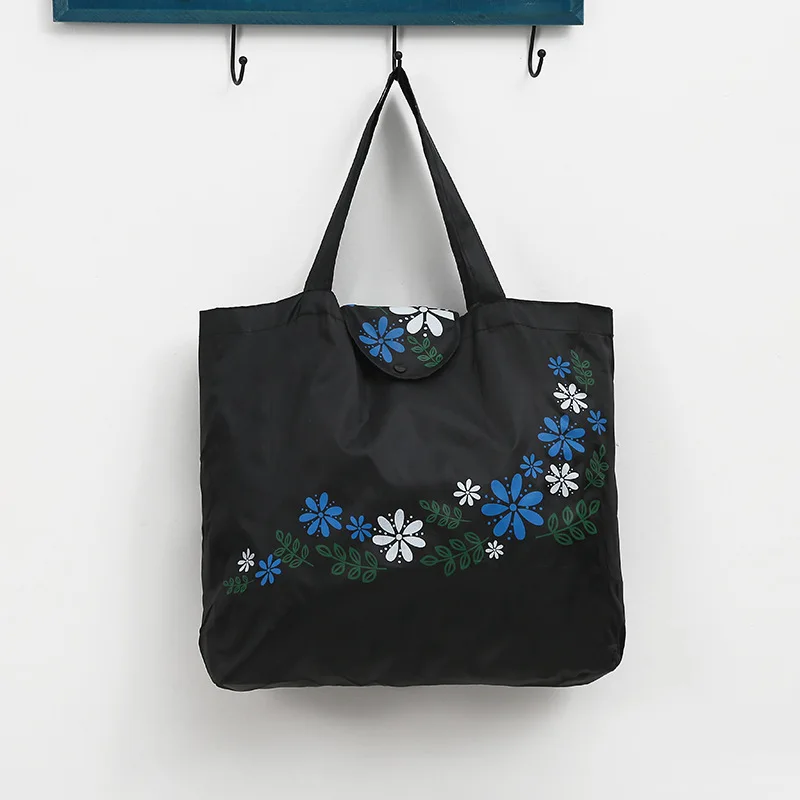 

1PC Reusable Tote Bag Portable Folding Eco Friendly Oxford Grocery Shopping Bag Foldable Handbag Shopper Tote Pouch Organizer