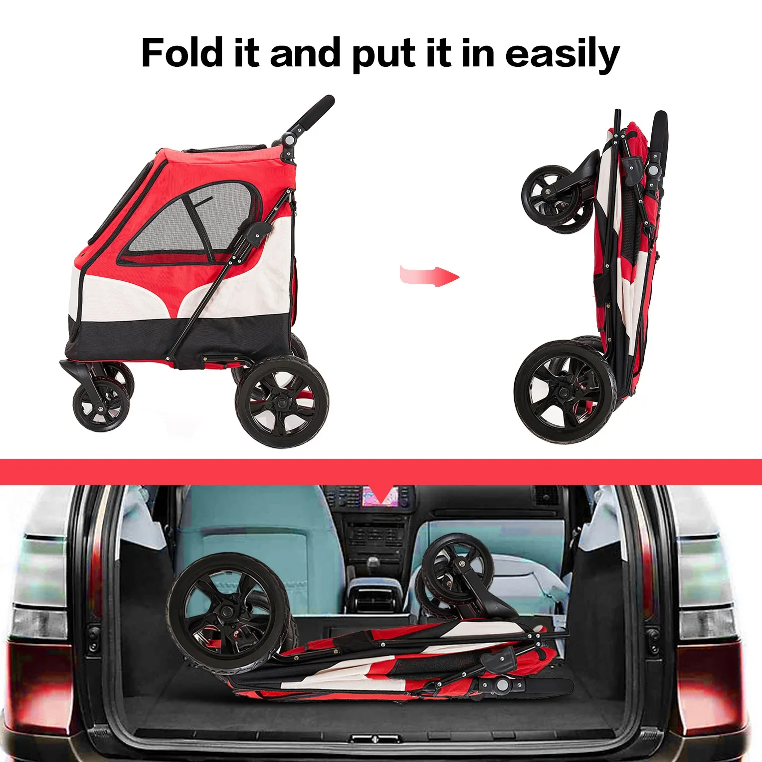 Outing Shopping Four-wheel Pet Cart Storing Foldable Portable Cat and Dog Outdoor Cart Wheelchair Pet Outdoor Cart Large Space
Outing Shopping Four-wheel Pet Cart Storing Foldable Portable Cat and Dog Outdoor Cart Wheelchair Pet Outdoor Cart Large Space