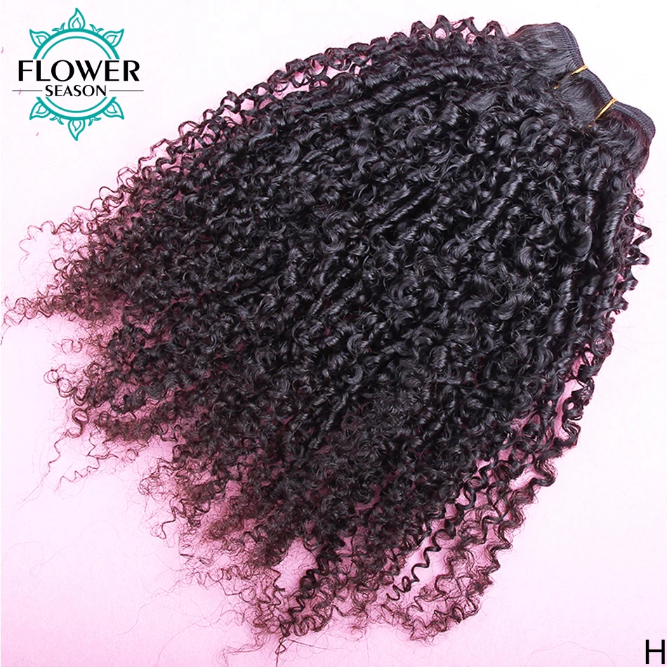 

Mongolian Afro Kinky Curly Hair Weave Bundles 100% Human Hair Extension Double Weft Natural Color 8-26" Curly Hair 100g/Bundles