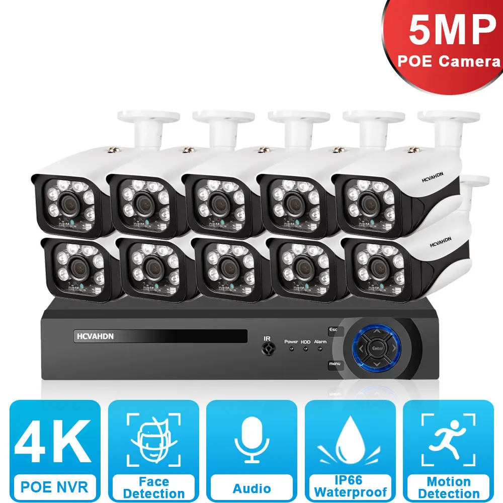 8CH 4K POE NVR Kit Outdoor CCTV Security System 5MP Audio Record POE IP Camera Home Video Surveillance Camera System Kit 10CH
8CH 4K POE NVR Kit Outdoor CCTV Security System 5MP Audio Record POE IP Camera Home Video Surveillance Camera System Kit 10CH