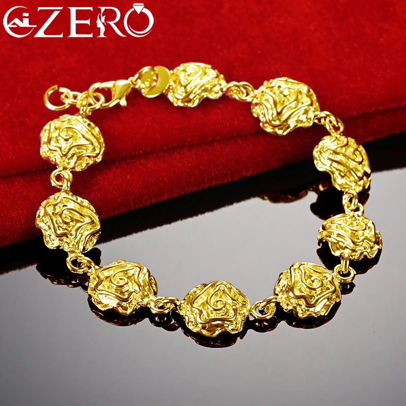 ALIZERO 24K Gold Charms Rose Flower Bracelet For Women Wedding Party Romantic Accessories Fashion Jewelry Lovers Gift
ALIZERO 24K Gold Charms Rose Flower Bracelet For Women Wedding Party Romantic Accessories Fashion Jewelry Lovers Gift