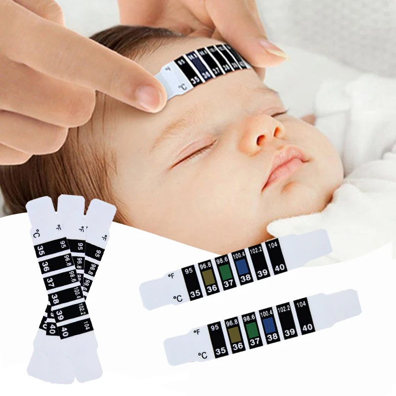 10/20Pcs Forehead Head Strip Thermometer Water Milk Thermometer Fever Body Baby Child Kid Test Temperature Sticker Baby Care
10/20Pcs Forehead Head Strip Thermometer Water Milk Thermometer Fever Body Baby Child Kid Test Temperature Sticker Baby Care