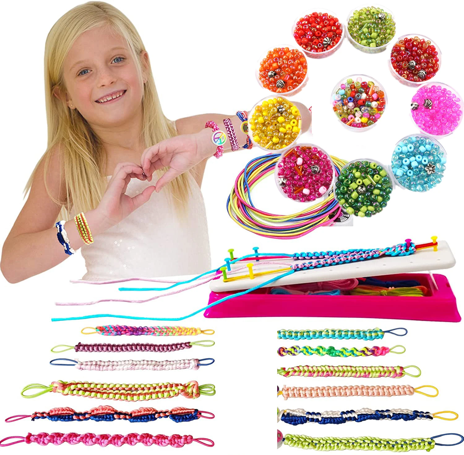 Children's DIY Beads Handmade Woven Toy Bracelet Hand Rope Rainbow Ornament Educational Toys Creative Gifts For Girls
Children's DIY Beads Handmade Woven Toy Bracelet Hand Rope Rainbow Ornament Educational Toys Creative Gifts For Girls