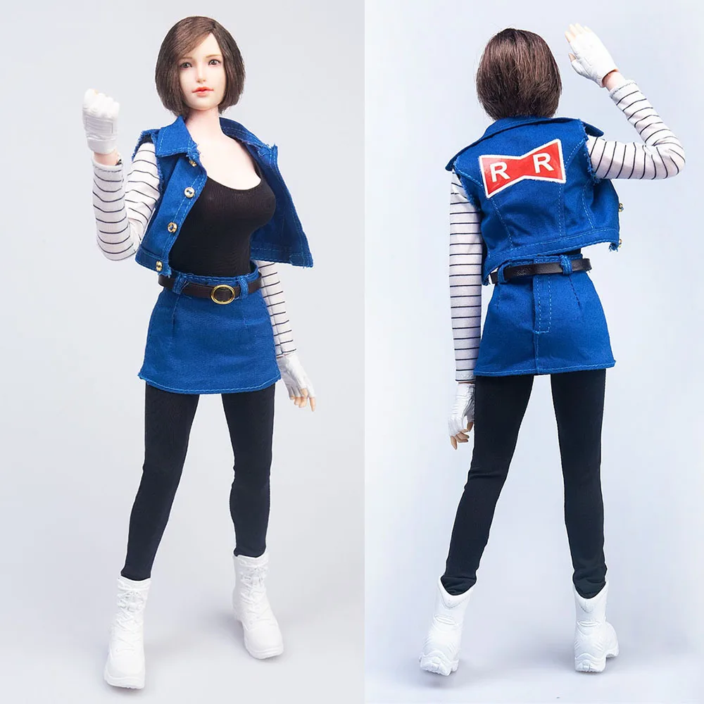 TYM132 1/6 Scale Android 18 Vest Skirt Shirt Clothes Set with Combat Shoes Extra Hands Model for 12'' Female Action Figure
TYM132 1/6 Scale Android 18 Vest Skirt Shirt Clothes Set with Combat Shoes Extra Hands Model for 12'' Female Action Figure