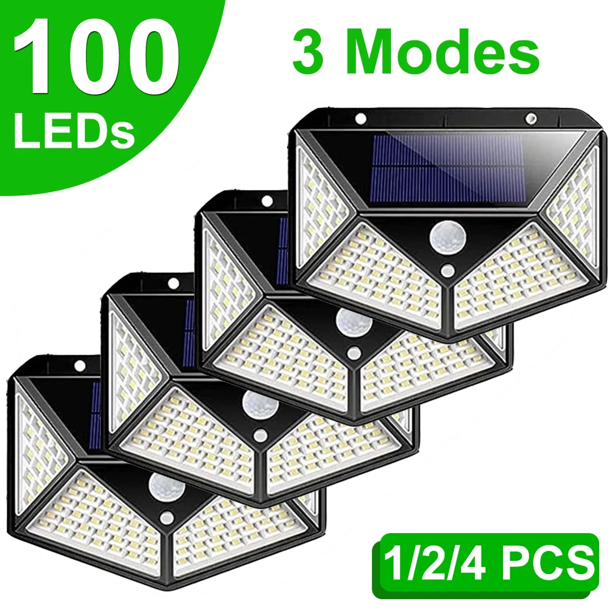 

1~4Pack 100LED Solar Lamp Outdoor Garden Decoration Solar Led Light Waterproof Sunlight Powered Spotlight with Motion Sensor