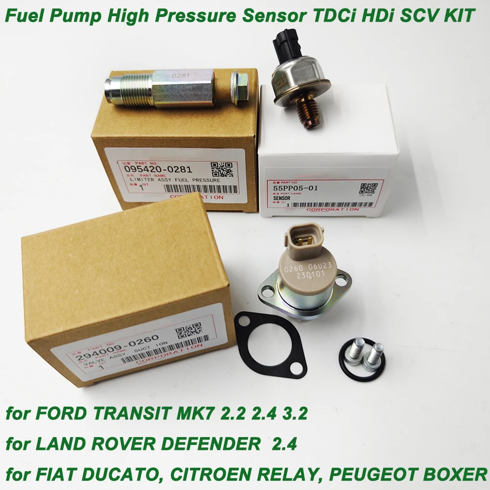 

High Pressure Sensor TDCi HDi SCV KIT 294200-0360 6C1Q-9H321-AB 55PP05-01 294009-0260 095420-0281 for Ford Transit Fiat Ducato