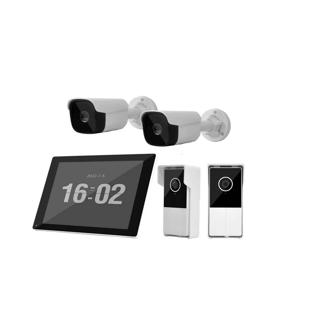 IP video intercom kit include 1 monitor, 2 video doorbells, 2 IP cameras Tuya APP
IP video intercom kit include 1 monitor, 2 video doorbells, 2 IP cameras Tuya APP