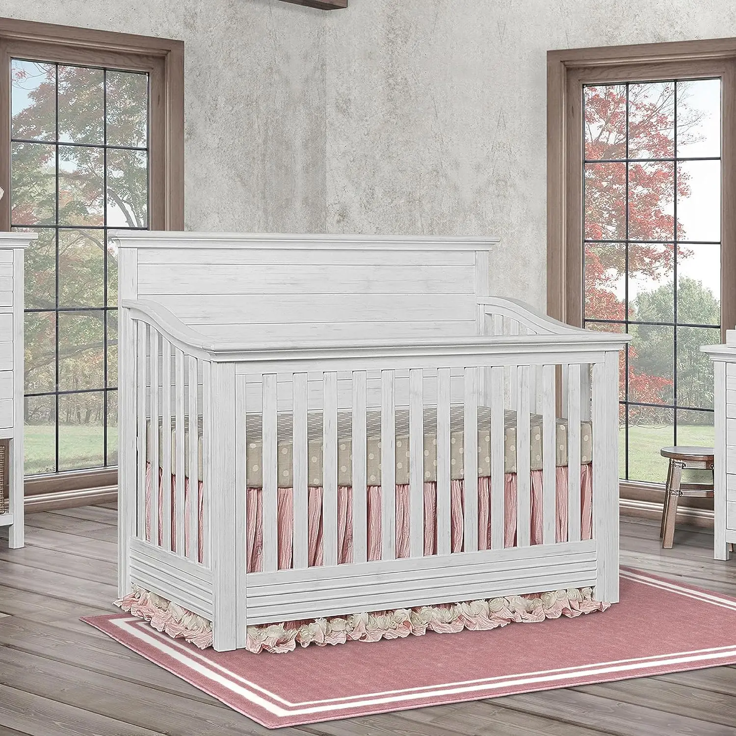 Evolur Waverly 5-in-1 Full Panel Convertible Crib in Weathered White, Greenguard Gold Certified 58.75x31.25x46.5 Inch (Pack of
Evolur Waverly 5-in-1 Full Panel Convertible Crib in Weathered White, Greenguard Gold Certified 58.75x31.25x46.5 Inch (Pack of