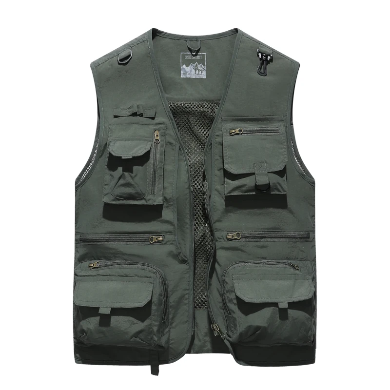 

Outdoor Summer New Men US Tactical Hiking Fishing Vest Mens Photographer Waistcoat Mesh Cargo Sleeveless Jacket Tool Vest 7XL