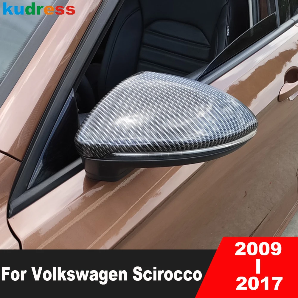 

Rearview Mirror Cover Trim For Volkswagen VW Scirocco 2009-2017 Carbon Car Side Wing Mirrors Cap Overlay Exterior Accessories