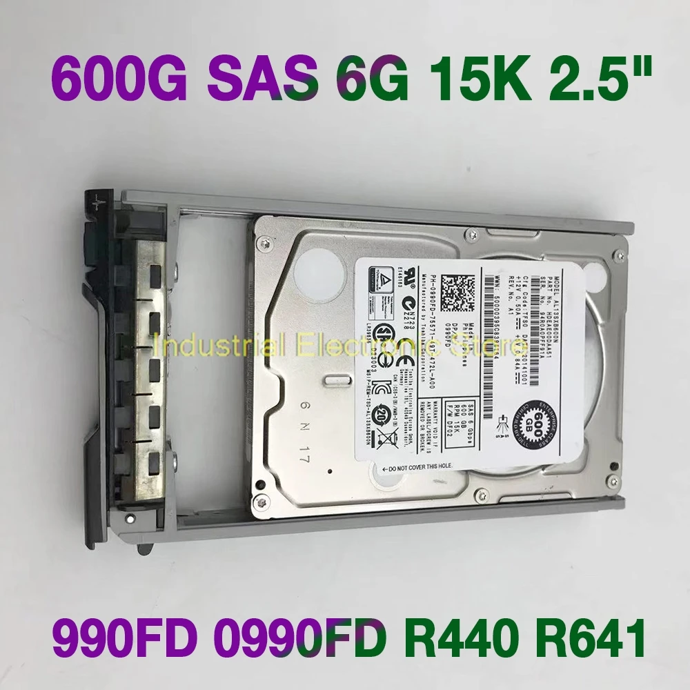 

600GB For DELL 600G SAS 6G 15K 2.5" 990FD 0990FD R440 R641 Hard Disk