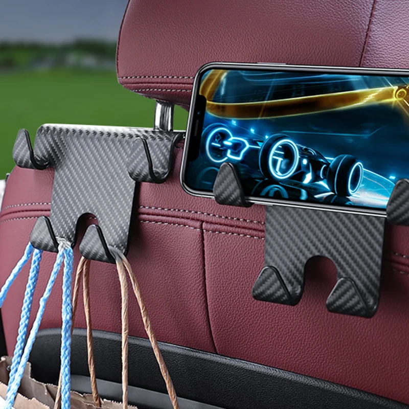Car Seat Headrest Hook Carbon Fiber Mobile Phone Holder Car Vehicle Universal Holder Handbag Purse Coat Car Interior Accessories
Car Seat Headrest Hook Carbon Fiber Mobile Phone Holder Car Vehicle Universal Holder Handbag Purse Coat Car Interior Accessories