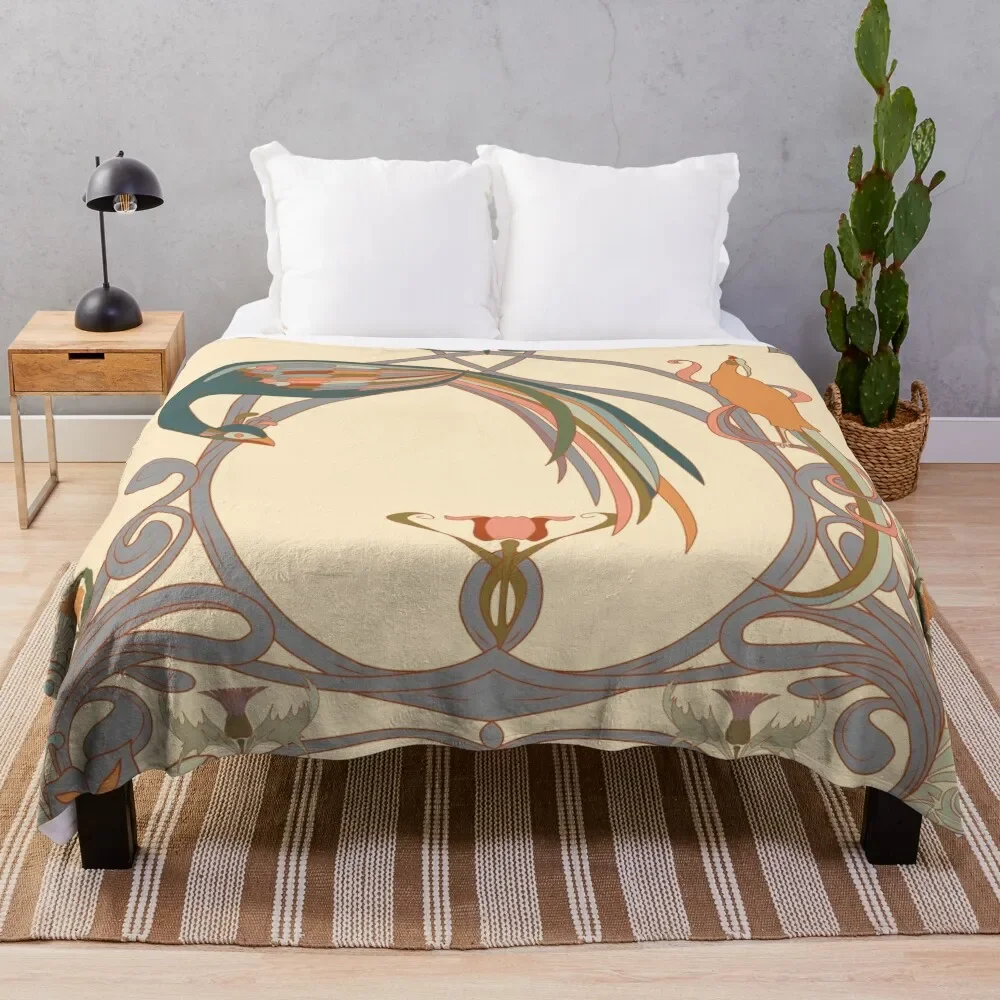 

art nouveau Throw Blanket Decorative Beds Baby Summer Beddings Blankets