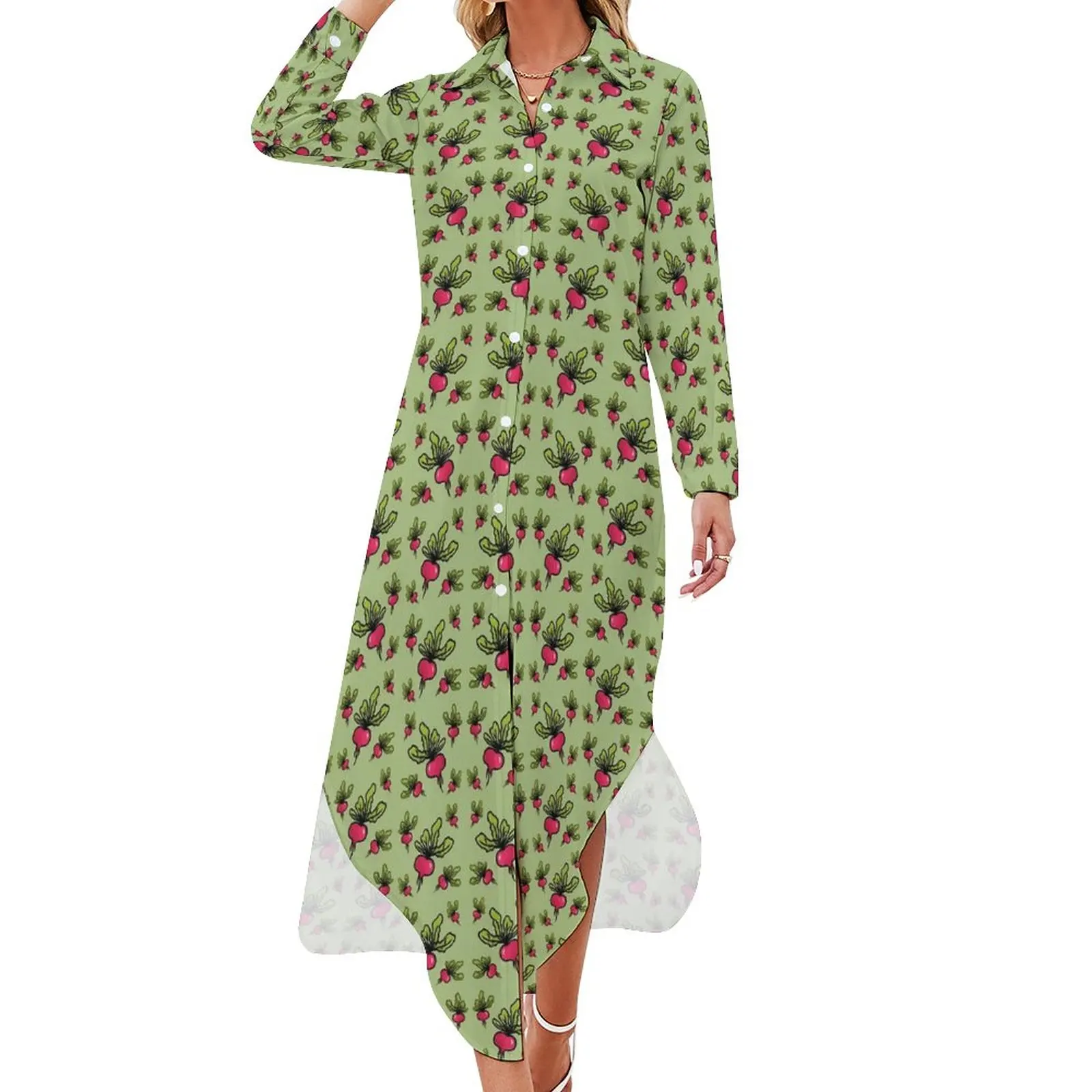 Radishes Casual Dress Cute Vegetable Stylish Dresses Sexy V Neck Kawaii Chiffon Dress Long Sleeve Vestido Big Size 4XL 5XL
Radishes Casual Dress Cute Vegetable Stylish Dresses Sexy V Neck Kawaii Chiffon Dress Long Sleeve Vestido Big Size 4XL 5XL