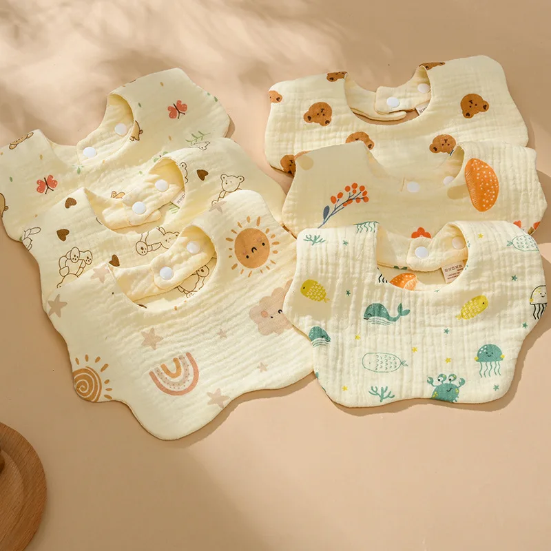 

Korean Style Cotton Gauze Baby Feeding Bibs Summer Soft Petal Infants Print Saliva Towel Newborn Toddler Burp Cloth Kids Bib New