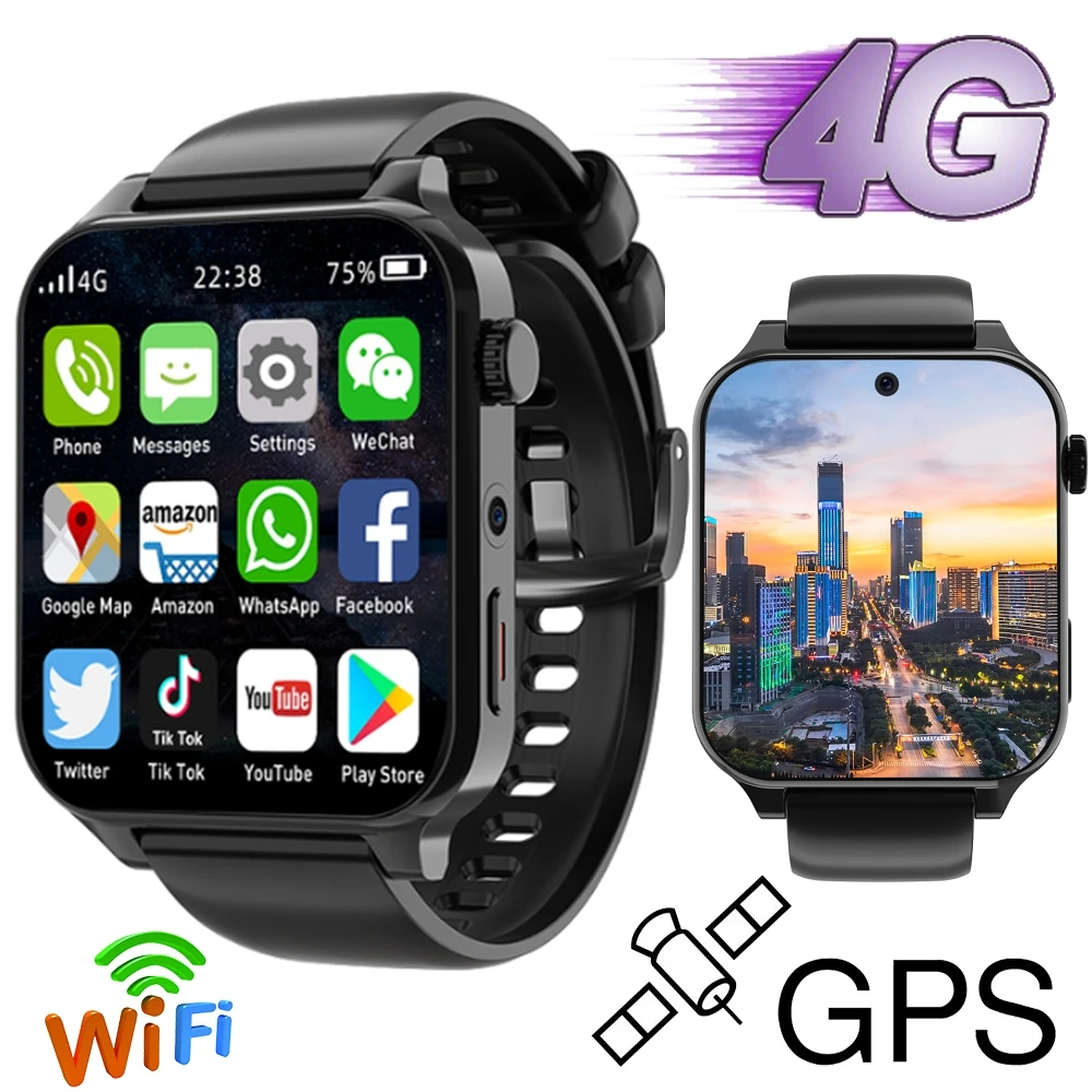 

2023 New 1.99 Inch 4G Call RAM 4GB ROM 64GB Smart Watch Dual Camera Heartrate Testing GPS Wifi Waterproof Sports Men Smartwatch