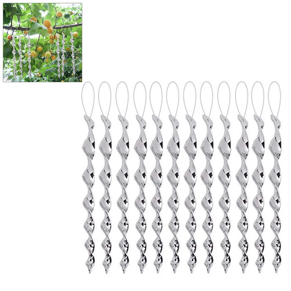 12Pcs Reflective Bird Deterrent Rods Silver 30cm Hanging Bird Repellents Reflective Wind Spiral Rod Garden Anti-bird Protection
12Pcs Reflective Bird Deterrent Rods Silver 30cm Hanging Bird Repellents Reflective Wind Spiral Rod Garden Anti-bird Protection