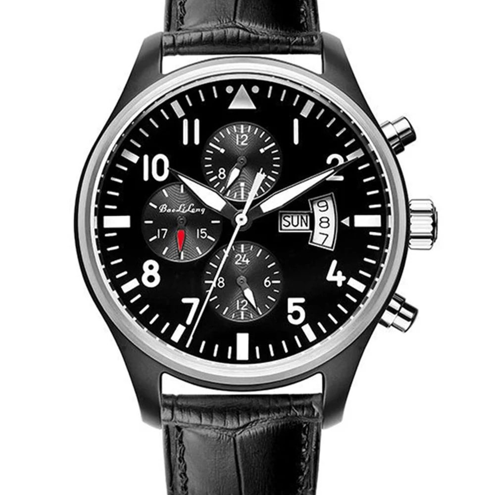 

Pilot Watch Men Automatic Watches Vintage Military Mechanical Wristwatches 46mm Luxury Air Force Luminous Clock BAOLILONG Homage