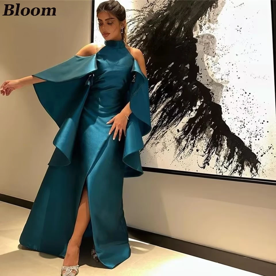 Bloom Satin Prom Dresses Retro High Quality Halter Backless Draped Formal Occasion Gown vestidos para mujer Dresses For Women
Bloom Satin Prom Dresses Retro High Quality Halter Backless Draped Formal Occasion Gown vestidos para mujer Dresses For Women