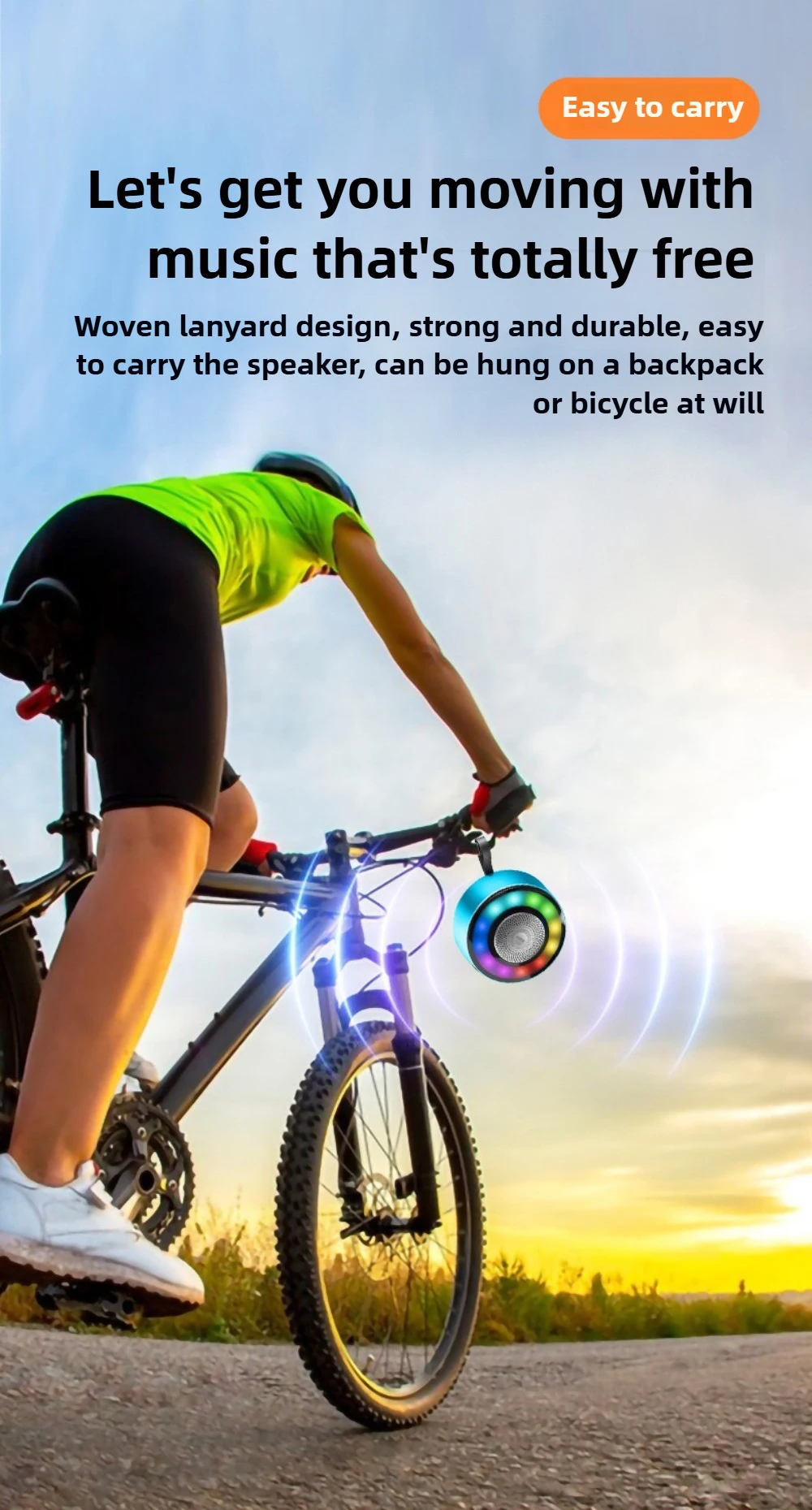 OKOP Altavoz Bluetooth inalámbrico caja de Metal bicicleta al aire libre altavoz Bluetooth portátil reproductor de música para ciclismo luz de Color RGB TF USB OKOP Altavoz Bluetooth inalámbrico caja de Metal bicicleta al aire libre altavoz Bluetooth portátil reproductor de música para ciclismo luz de Color RGB TF USB