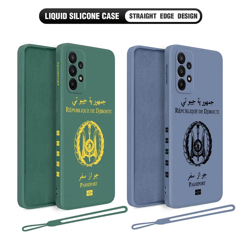 

Djibouti Passport Phone Case For Xiaomi Poco M5 X5 F5 F4 X4 M4 F3 X3 M3 F2 X2 Pro C40 4G 5G GT Liquid Silicone Cover