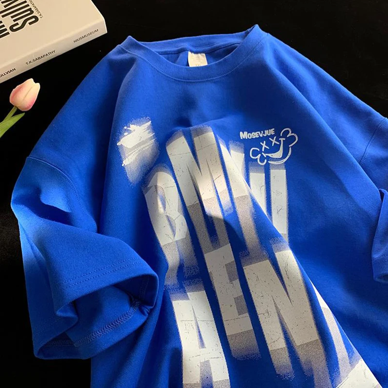 Cotton Men's Oversized Graphic T Shirt New Letter Print Men Casual Loose High Quality Gifts Tshirts Half Sleeve Black Blue Tees
Cotton Men's Oversized Graphic T Shirt New Letter Print Men Casual Loose High Quality Gifts Tshirts Half Sleeve Black Blue Tees