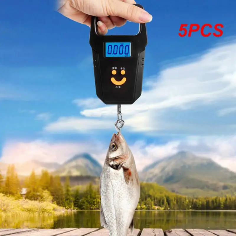 

5PCS Electronic 50Kg 10g Hanging Scale LCD Kitchen Digital Scale BackLight Fishing Weights Pocket Scale Travel Luggage Scales