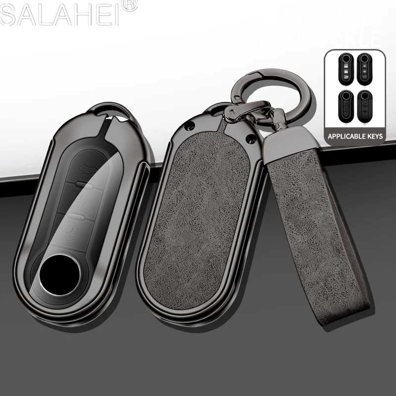 

Zinc Alloy Car Key Cover Case Protector Holder Shell Fob For Fiat Ducato 500 500L Panda Grande Punto Lancia Musa Bravo Accessory