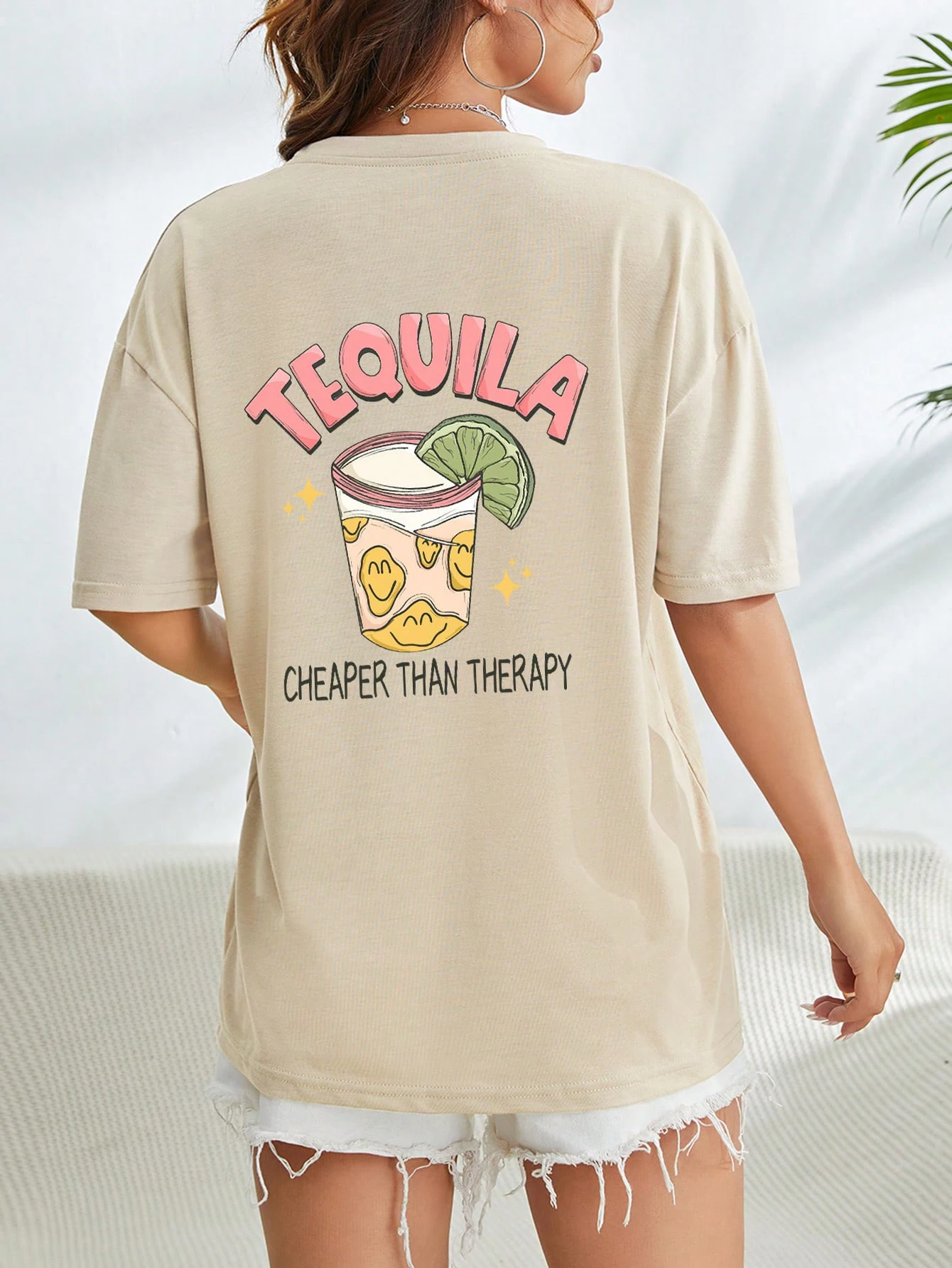 Tequila Cheaper Than Therapy Print Female Cotton Tee Clothing Harajuku Casual Trend Short Sleeve All-math Shoulder Drop T-Shirts
Tequila Cheaper Than Therapy Print Female Cotton Tee Clothing Harajuku Casual Trend Short Sleeve All-math Shoulder Drop T-Shirts