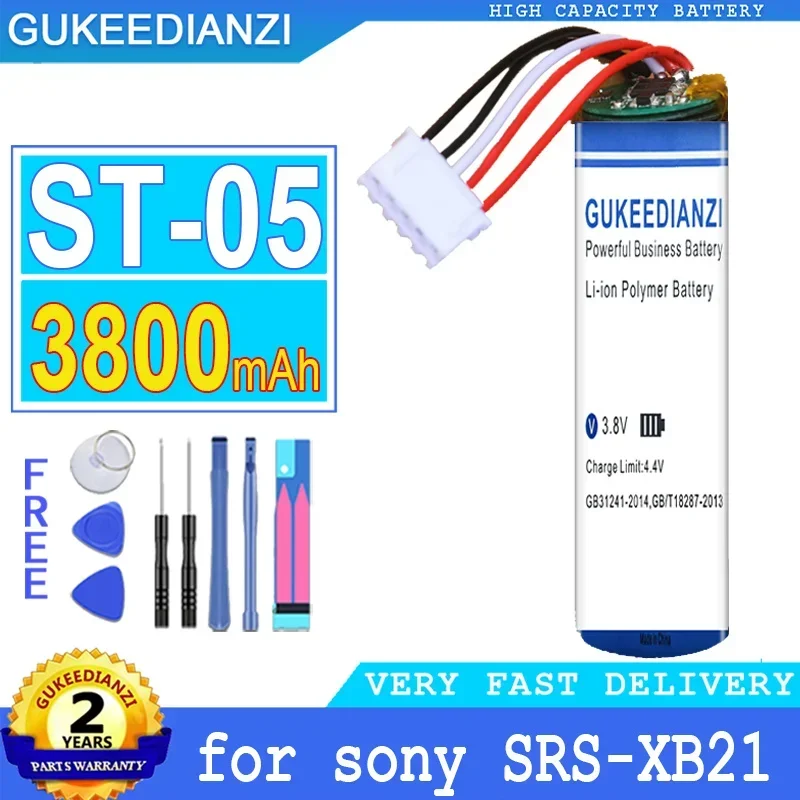 

GUKEEDIANZI Speaker Replacement Battery, ST-05 for Sony SRS-XB21, ST-05, ST-05S Bluetooth Speaker, Big Power Battery, 3800mAh