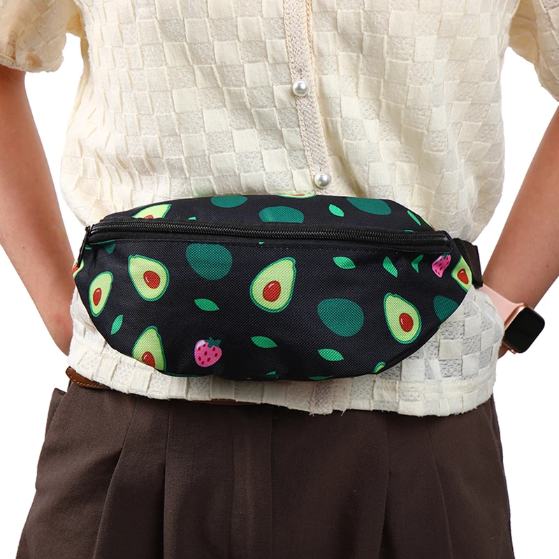 

Fanny Pack for Men Women Waist Bag Packs Cat Avocado Print Cellphone Belt Pouch Nylon Outdoor Travel Hip Bags for Hiking XA876F