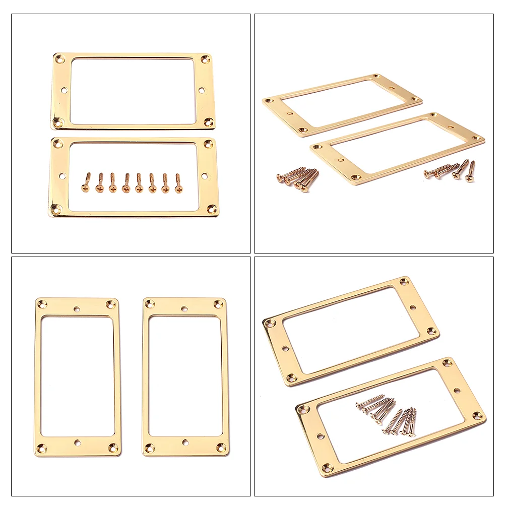 2pcs Flat Metal Humbucker Pickup Mounting Rings Frame Mounting Ring Flat Base Pickup Frame with Screws 92x46mm (Golden)
2pcs Flat Metal Humbucker Pickup Mounting Rings Frame Mounting Ring Flat Base Pickup Frame with Screws 92x46mm (Golden)