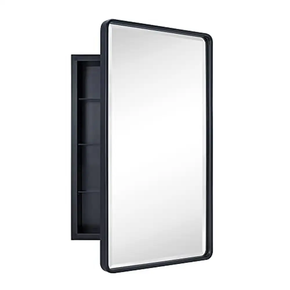 Black Aluminum Framed Medicine Cabinet Mirror Adjustable Glass Shelves Farmhouse Style 16.5"x4.89"x27.5" Premium Resistant
Black Aluminum Framed Medicine Cabinet Mirror Adjustable Glass Shelves Farmhouse Style 16.5"x4.89"x27.5" Premium Resistant