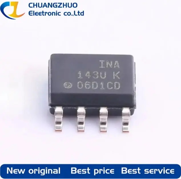 

1Pcs New original INA143UA/2K5 INA143U 150kHz 100uV Single SOIC-8 Differential OpAmps