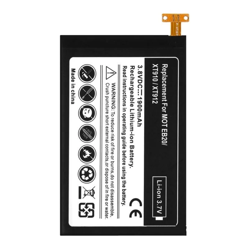 Аккумуляторная батарея EB20 1900 мАч для Motorola Droid RAZR SNN5899A SNN5899 SNN5899B XT885 XT910 XT912 T5, батареи Bluetooth HD MB886
Аккумуляторная батарея EB20 1900 мАч для Motorola Droid RAZR SNN5899A SNN5899 SNN5899B XT885 XT910 XT912 T5, батареи Bluetooth HD MB886